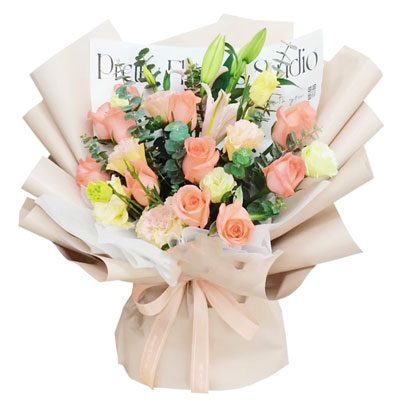 丽水11朵粉玫瑰百合，温暖与甜蜜